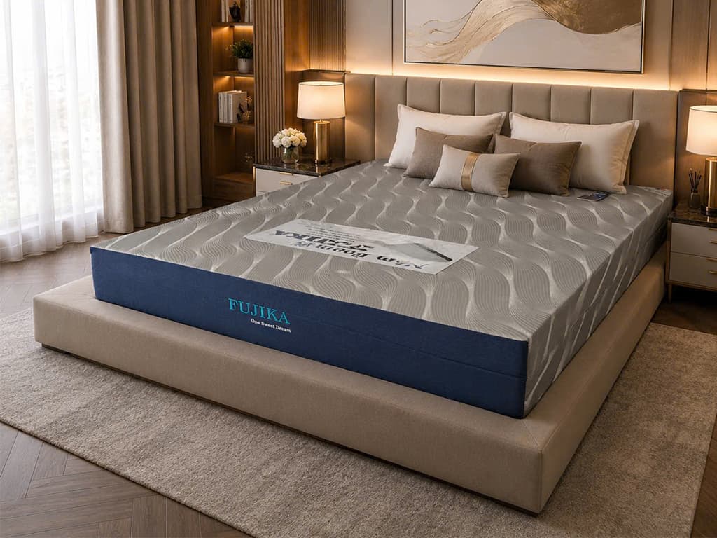 nệm foam ép tổng hợp Fujika vải gấm